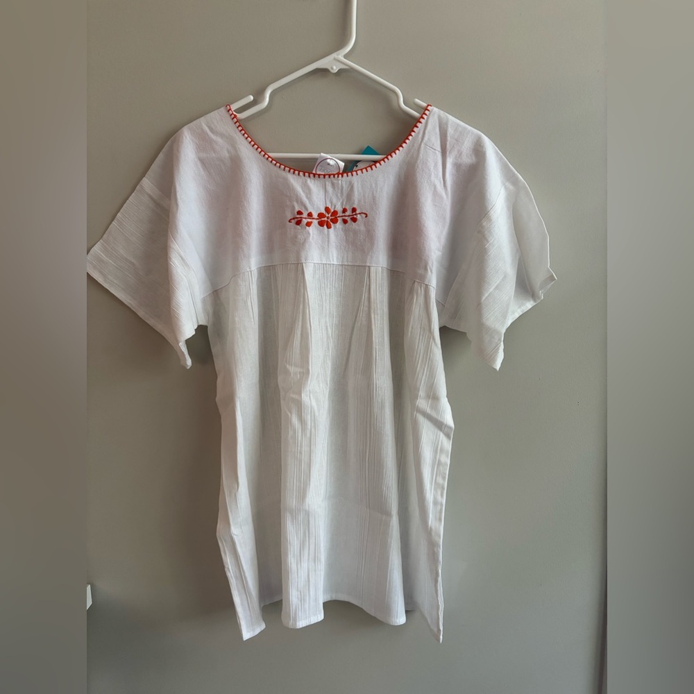 Clemson Kickoff Couture Embroidered White and Orange Women's Top Size Large - Picture 6 of 9